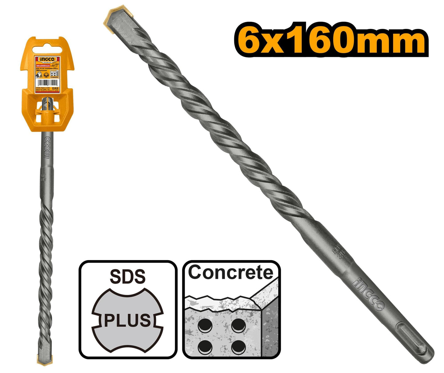 INGCO FORET 6X160MM,SDS PLUS [DBH1210602]