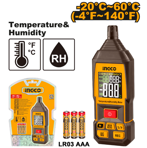 INGCO COMPTEUR NUMERIQUE D HUMIDITE ET TEMEPARUE 20-60 C [HETHT031]
