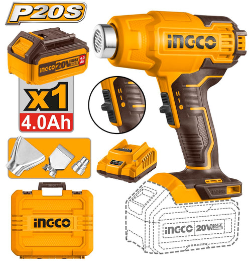 INGCO DECAPEUR 20V + BATT 4AH + CHARG + ACC NR [HGLI20025]