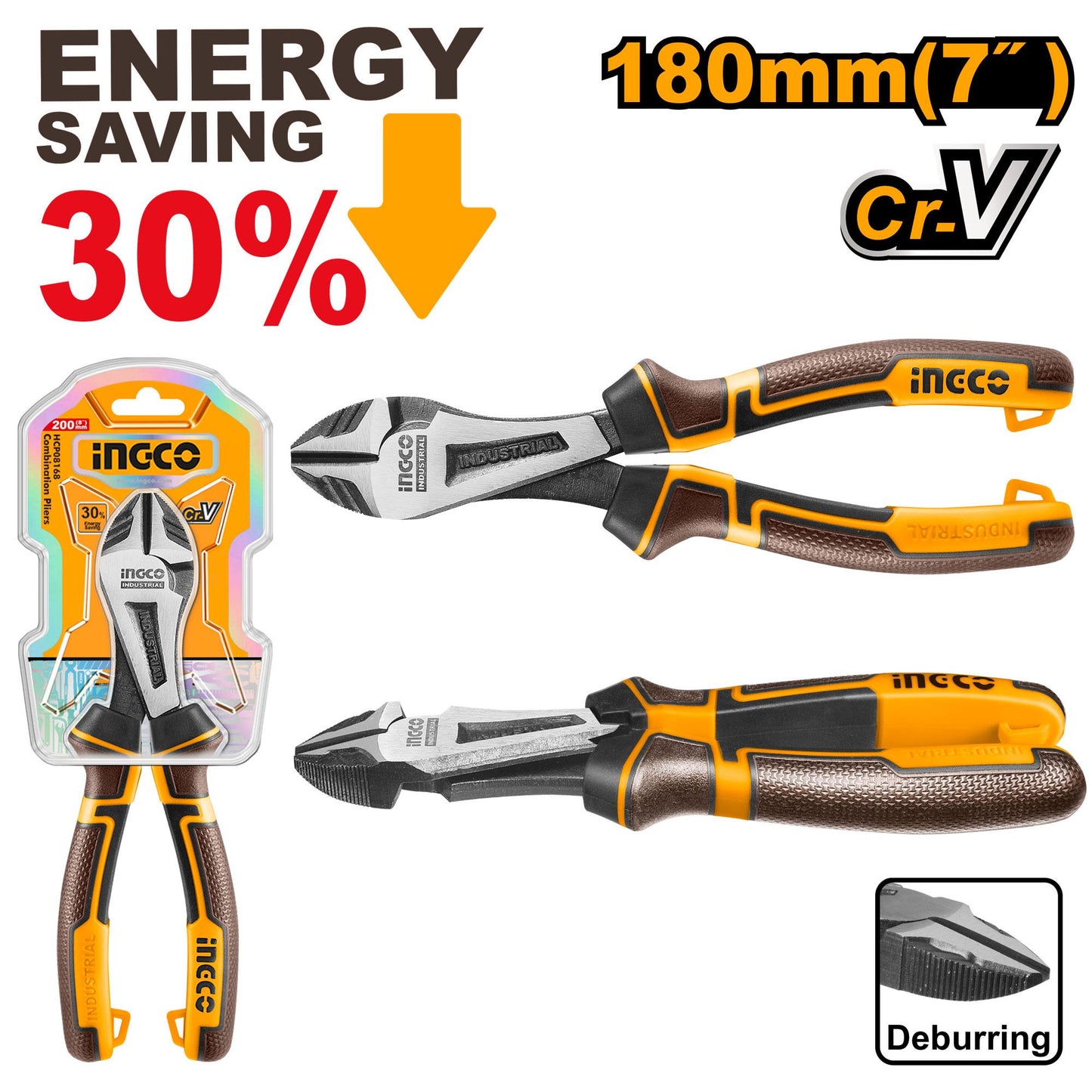 INGCO PINCE COUPANTE DIAGONALE 180MM A HAUTE PERFORMANCE [HHHDCP28180]
