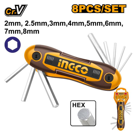 INGCO CLES HEX 8PCS 2-8MM [HHK14081]