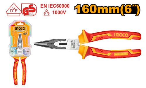 INGCO PINCE A LONG BEC ISOLEE 6''''/160MM [HILNP28168]