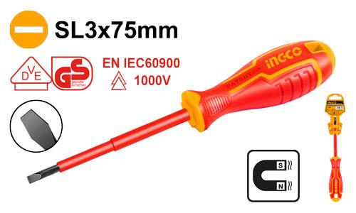 INGCO TOURNEVIS ISOLE SL3.0×75 [HISD813075]