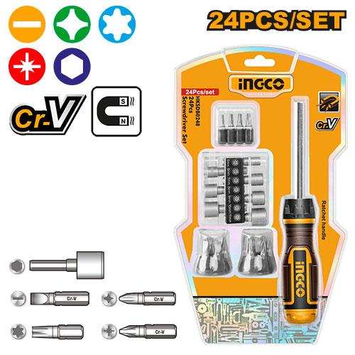 INGCO COFFRET TOURNEVIS 24 EMBOUTS [HKSDB0248]