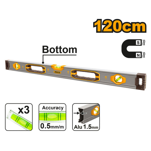 INGCO NIVEAU A BULLE MAGNETIQUE 120CM [HSL38120M]