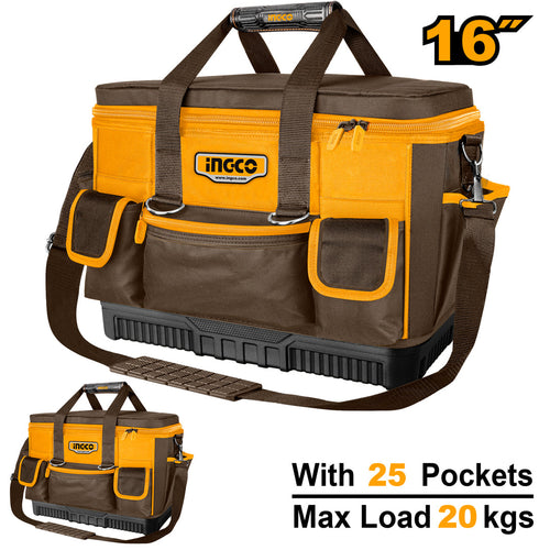 INGCO SAC A OUTILS 16" 25 POCHES BASE RENFORCEE [HTBG10]