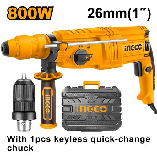 INGCO MARTEAU PERFORATEUR 26MM 800W+MANDRIN [RGH9028-2]