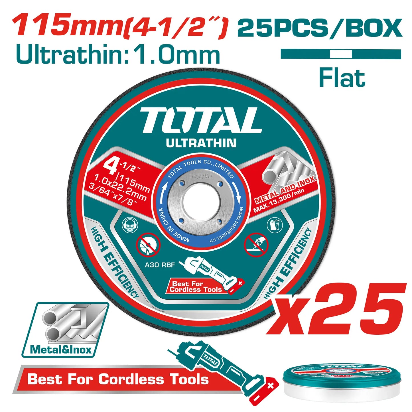 ENSEMBLE DE DISQUES DE COUPE EN METAL ULTRA-FINS TOTAL [TAC11011525]