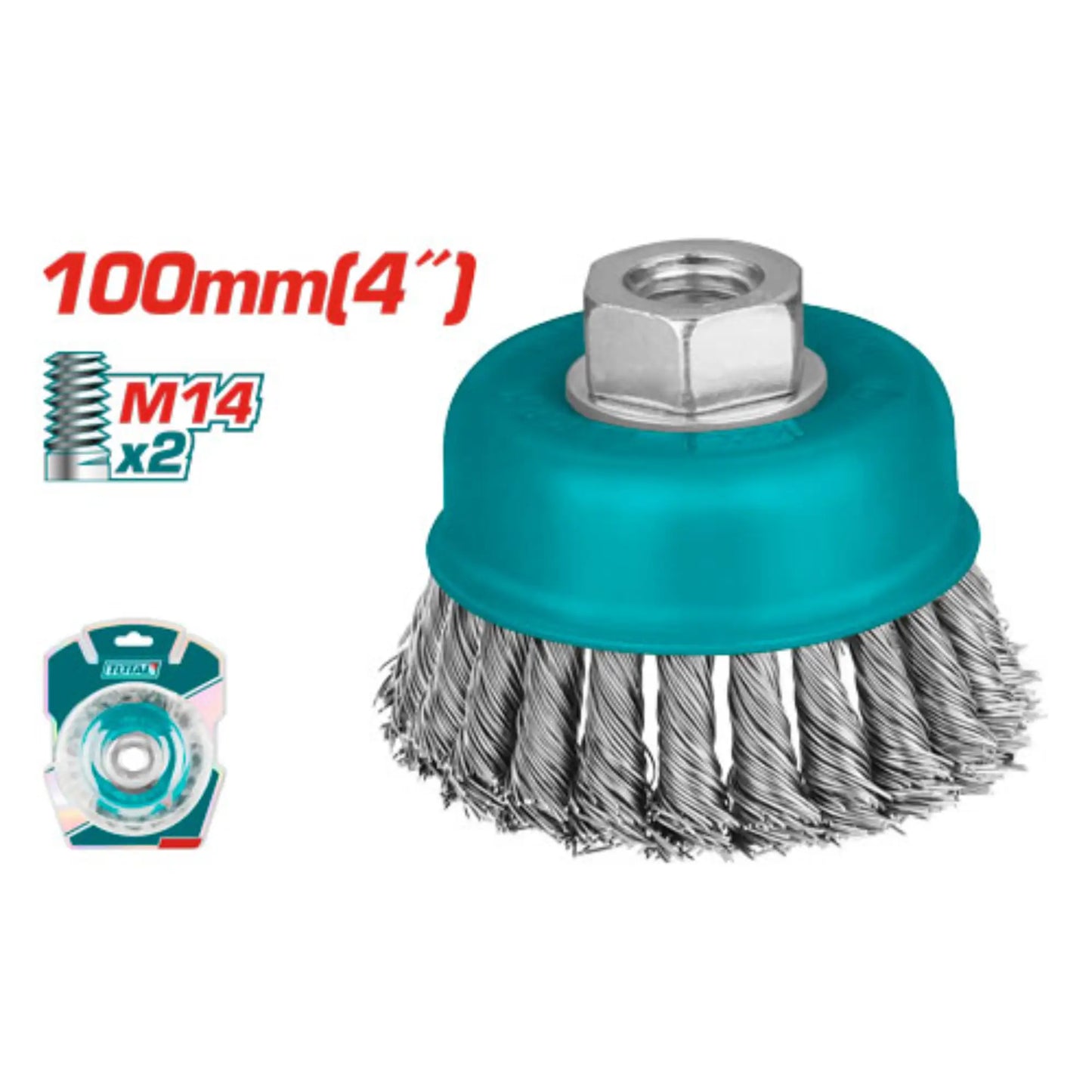BROSSE METALLIQUE TORSADEE 100 MM TOTAL [TAC32041]
