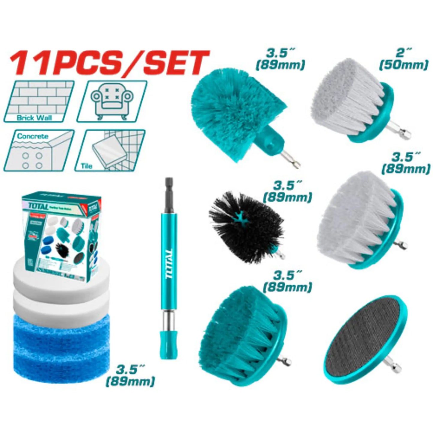 ENSEMBLE DE 11 BROSSES DE NETTOYAGE TOTAL [TACB1101]
