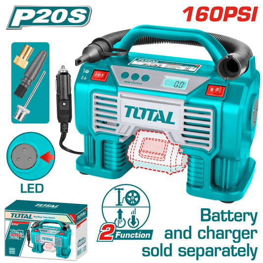 COMPRESSEUR D'AIR AUTOMATIQUE AU LITHIUM-ION 20V TOTAL [TACLI2002]