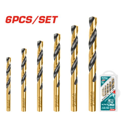ENSEMBLE DE 6 PCS FORETS HELICOIDAUX HSS TOTAL [TACSD0605]