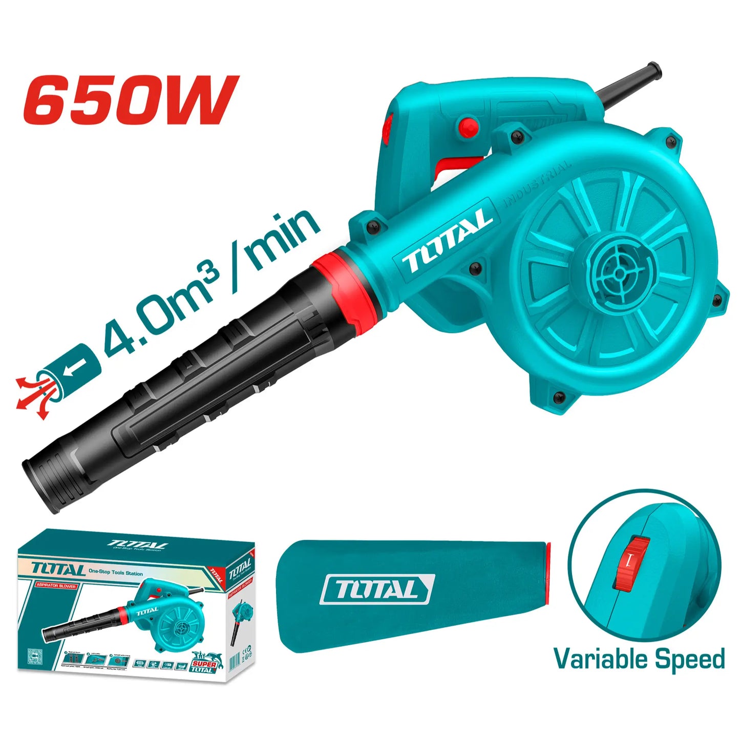 SOUFFLEUR ASPIRATEUR 650W TOTAL [TB6036]