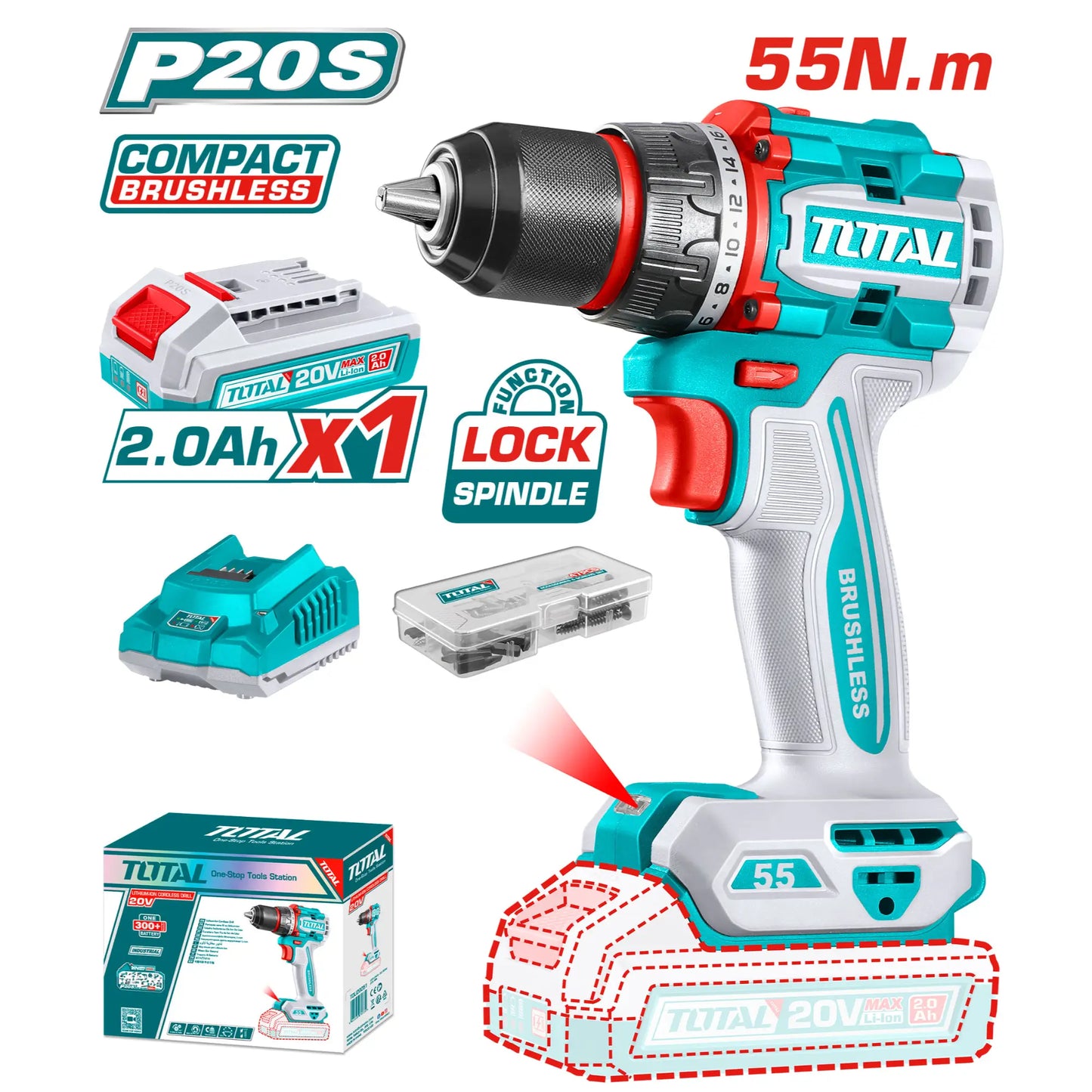 PERCEUSE SANS FIL COMPACTE TOTAL [TDLI205582]