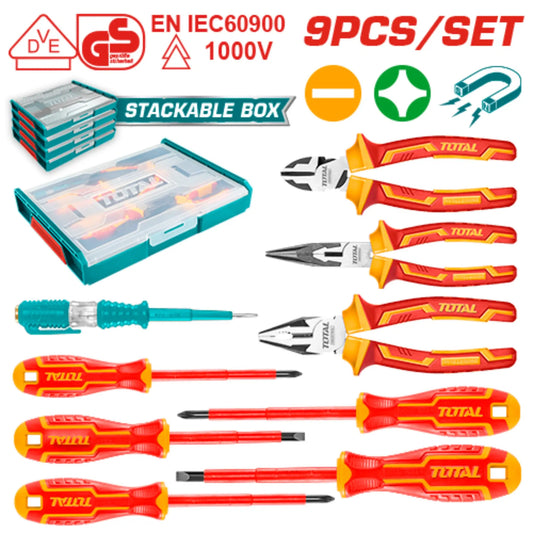 ENSEMBLE D'OUTILS A MAIN ISOLES 9 PIECES TOTAL [THKTV02H091]
