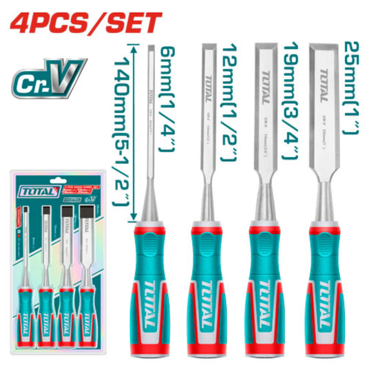 ENSEMBLE DE 4 CISEAUX A BOIS TOTAL [THT41K0401]