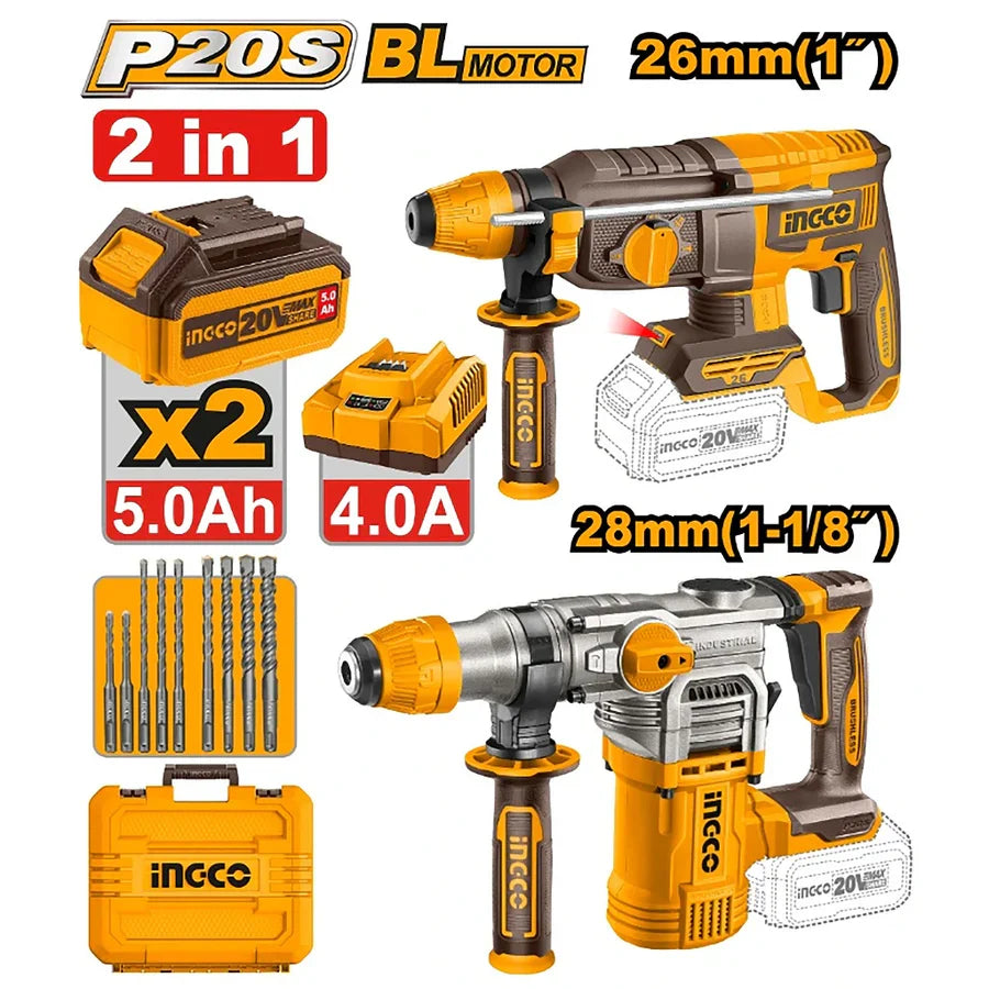INGCO KIT COMBINÉ DE 2 PIÈCES [COSLI250462]