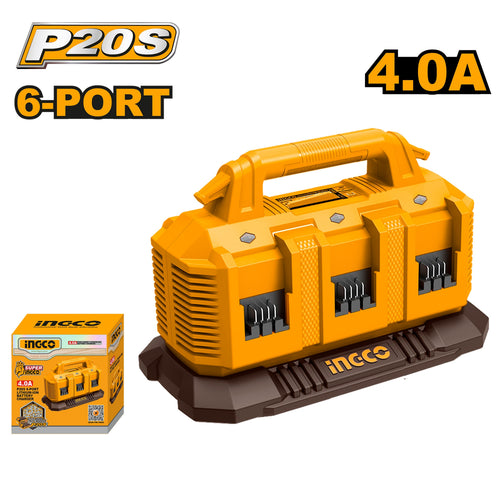 INGCO CHARGEUR A BATTERIES 20V 4AH 6PORTS [FCLI2064]
