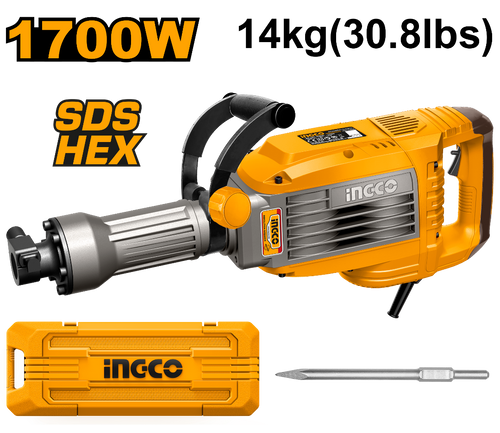 INGCO MARTEAU BURINEUR 14KG 1700W + 1 BURIN [PDB170068]